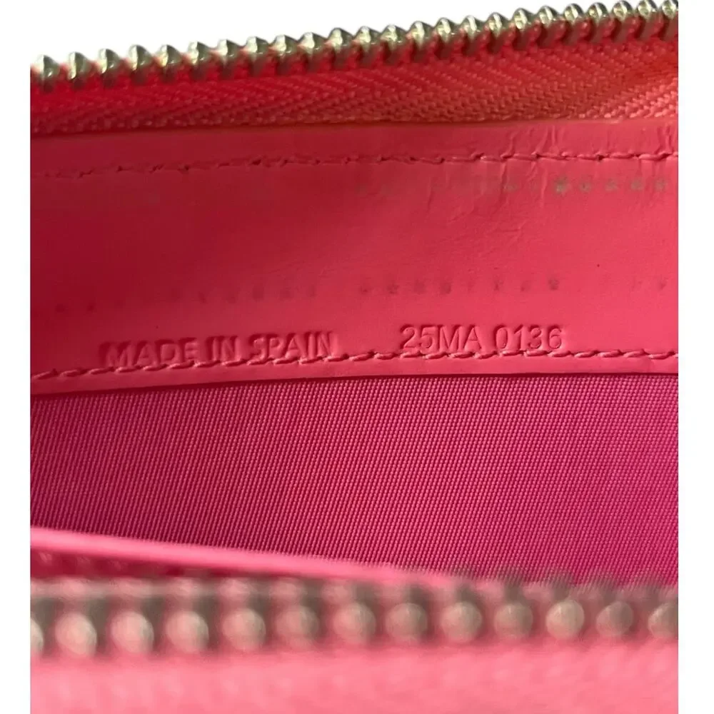 Dior Pink Patent Leather Cannage Quilted Zip Around Wallet 2016